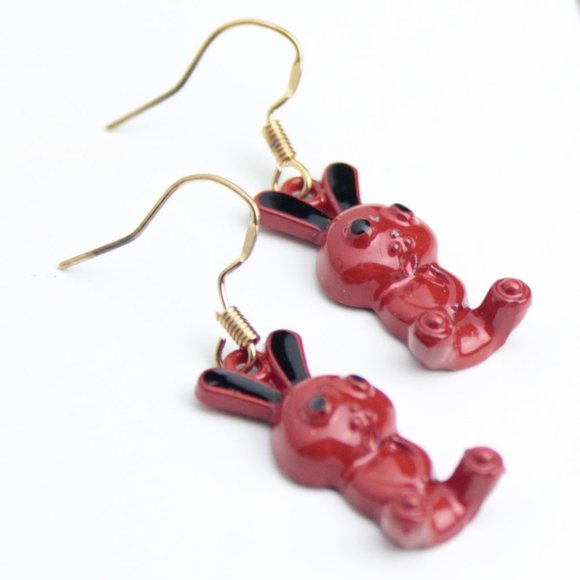 🌺925 Sterling silver hook Red cartoon earring - Picture 3 of 13